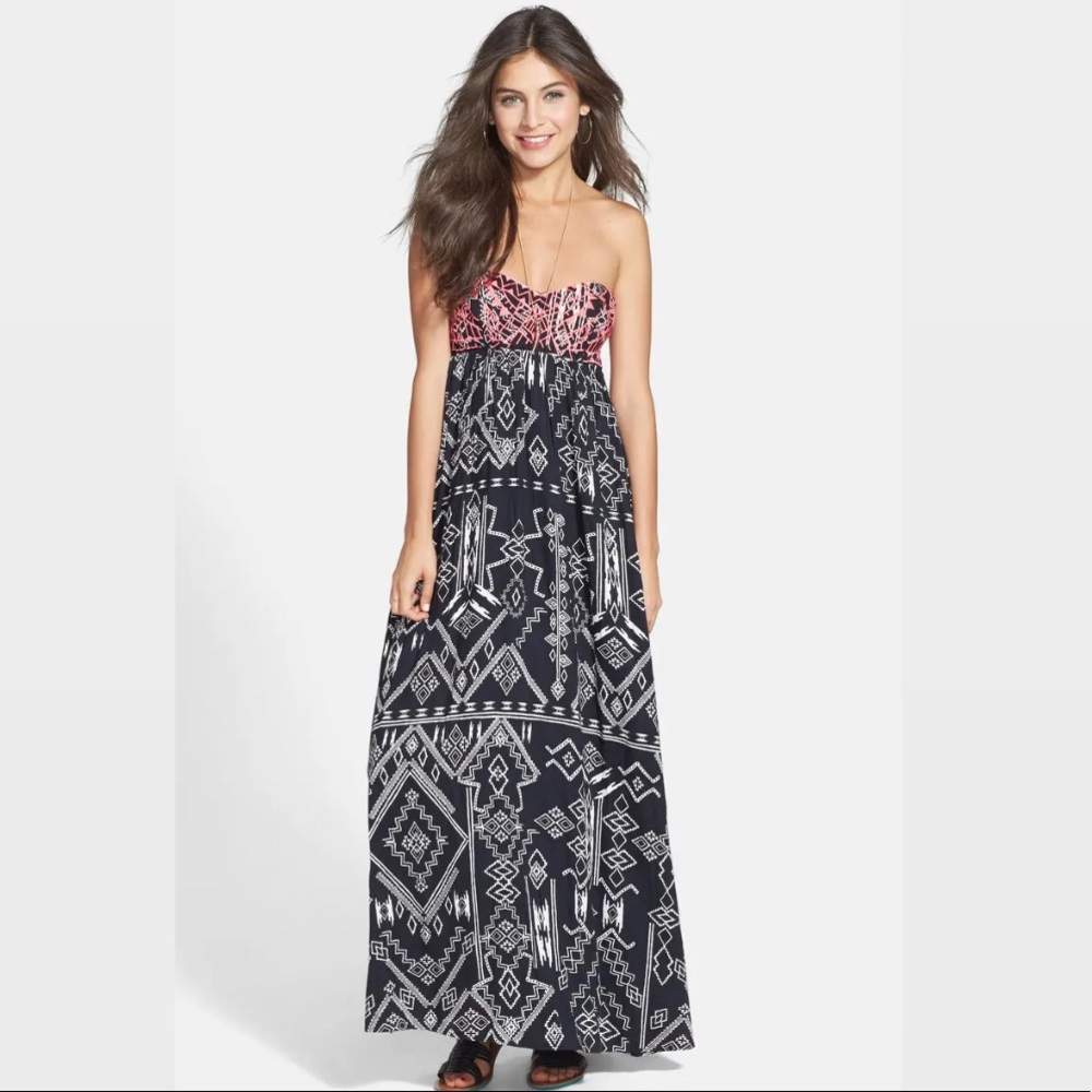 Billabong Strapless Bandeau Maxi Dress